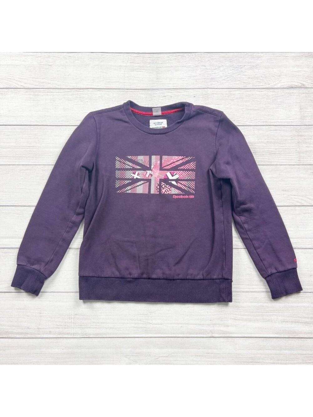 Reebok Classic Purple Graphic Crew Neck Sweatshirt Medium